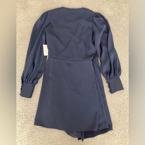 Alexia Admor New York Arya Arya Button Front Navy Blue Wrap Dress Size 12 NWT - Picture 6 of 9